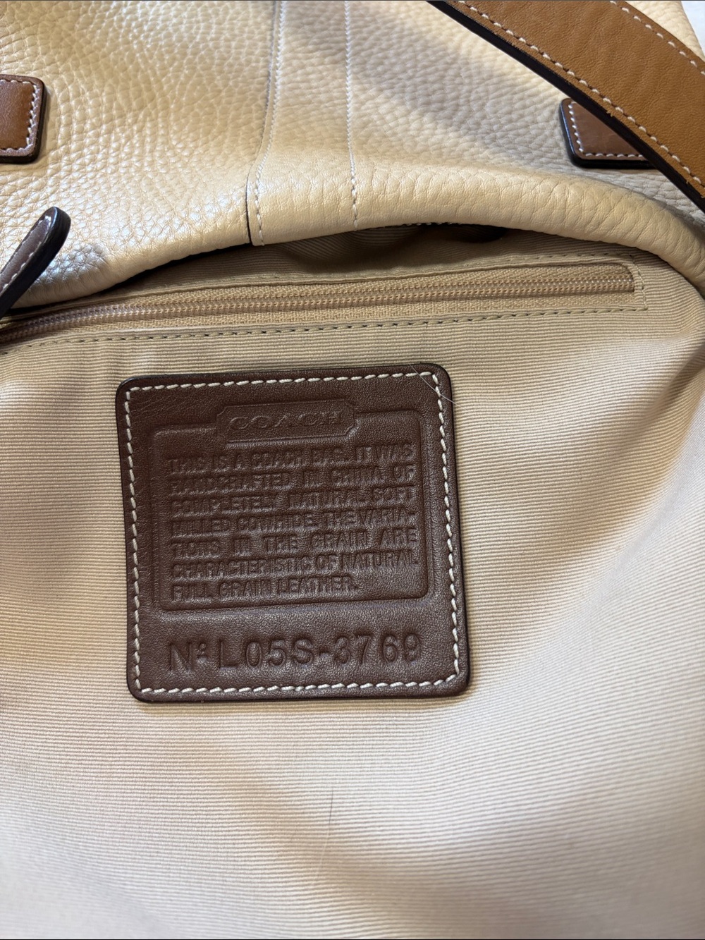 Coach Beige and Brown Leather Shoulder Bag - Picture 11 of 15